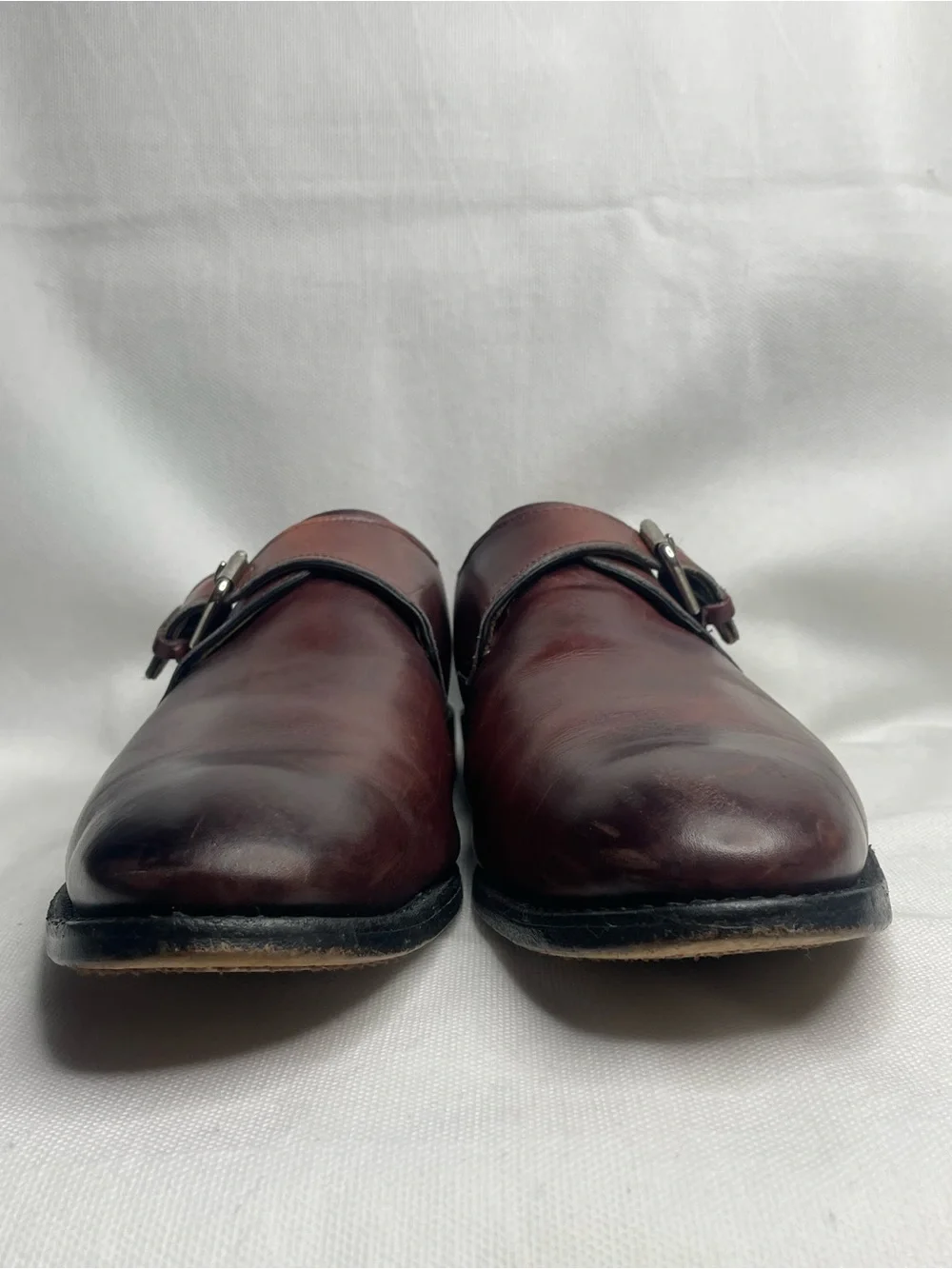 Allen Edmonds Warwick Leather Buckle Oxford Shoes Mens Size US 9.5 D Burgundy